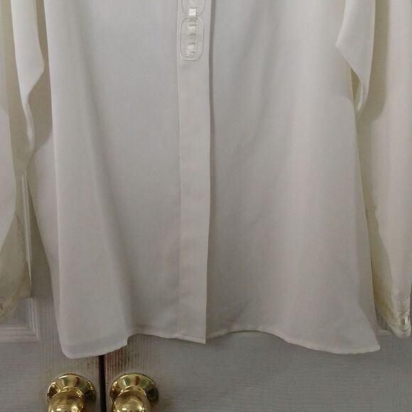 Yves St. Clair vintage cream color button down long sleeve blouse Sz 16 NWT - Picture 2 of 12